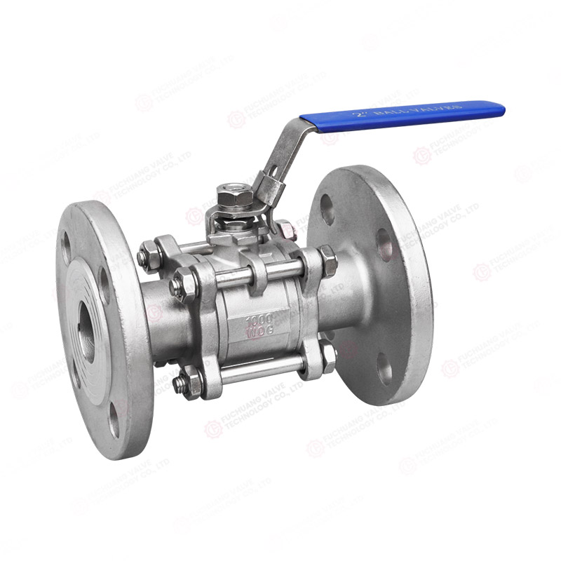 Three-piece flanged ball valve