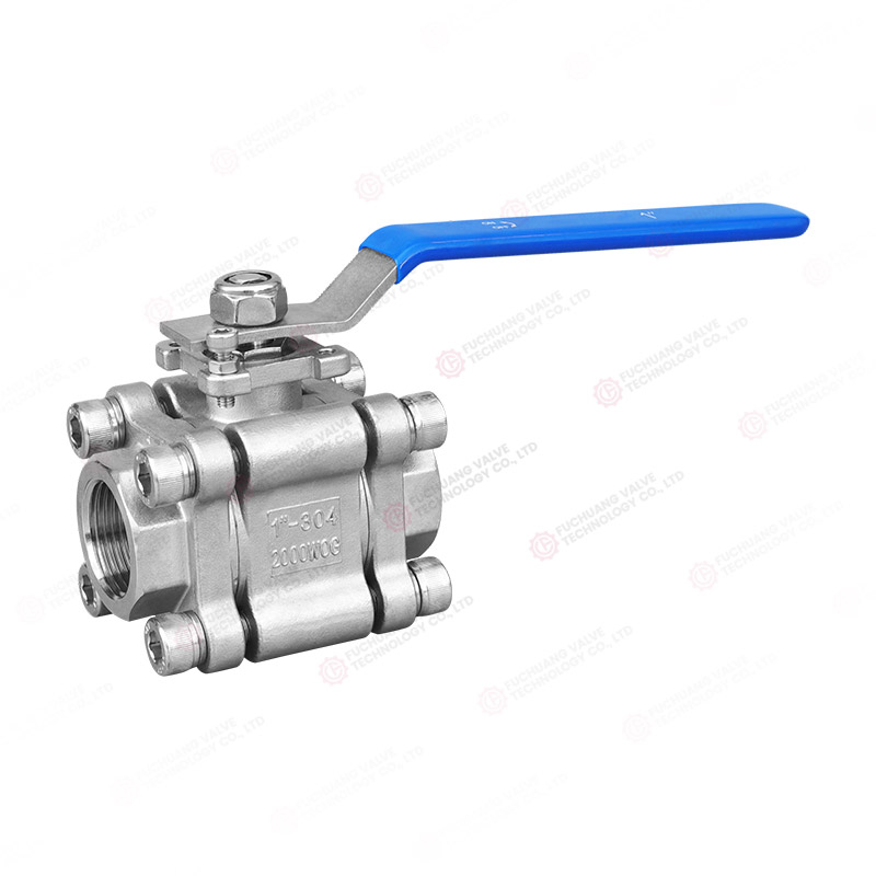 Three-piece high pressure ball valve