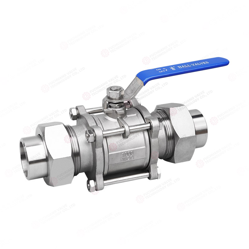 Three-piece welded ball valve