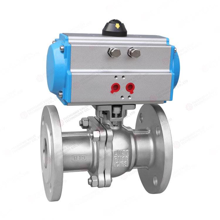 Pneumatic flanged ball valve