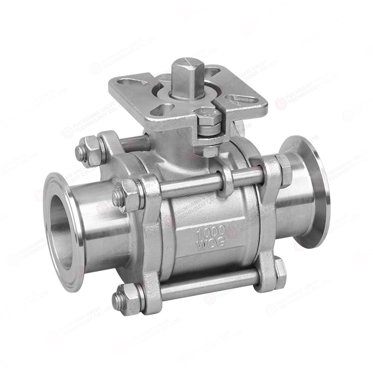 Three-piece high platform quick ball valve