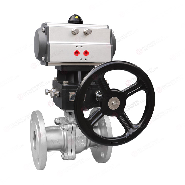 Pneumatic flanged ball valve